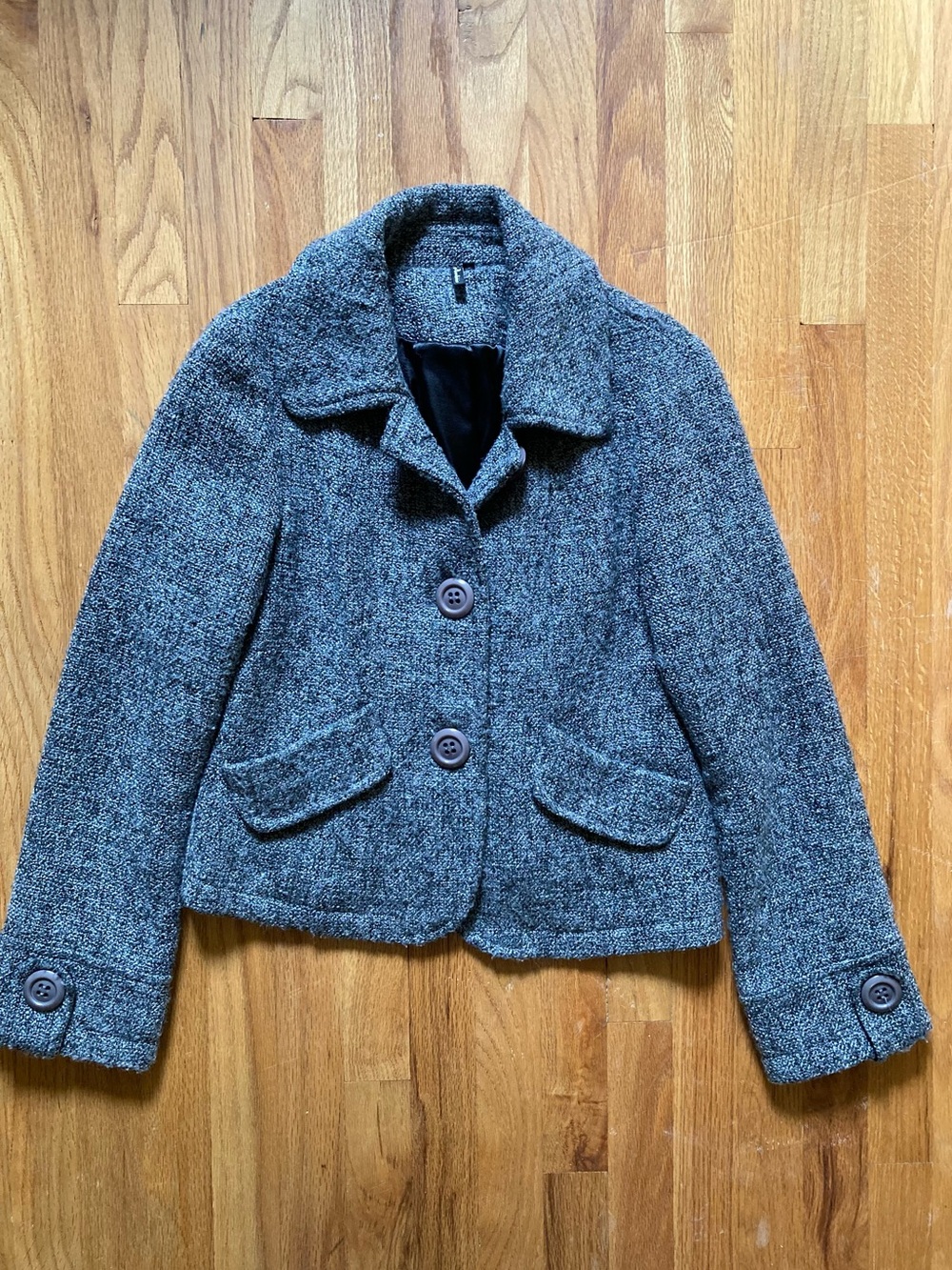 ambition Women's Gray Tweed Blazer Jacket